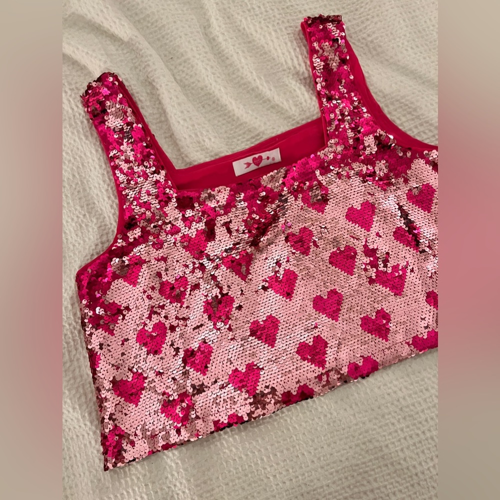WORN ONCE - BRAND NEW - TWO PIECE HEART SPARKLE DRESS